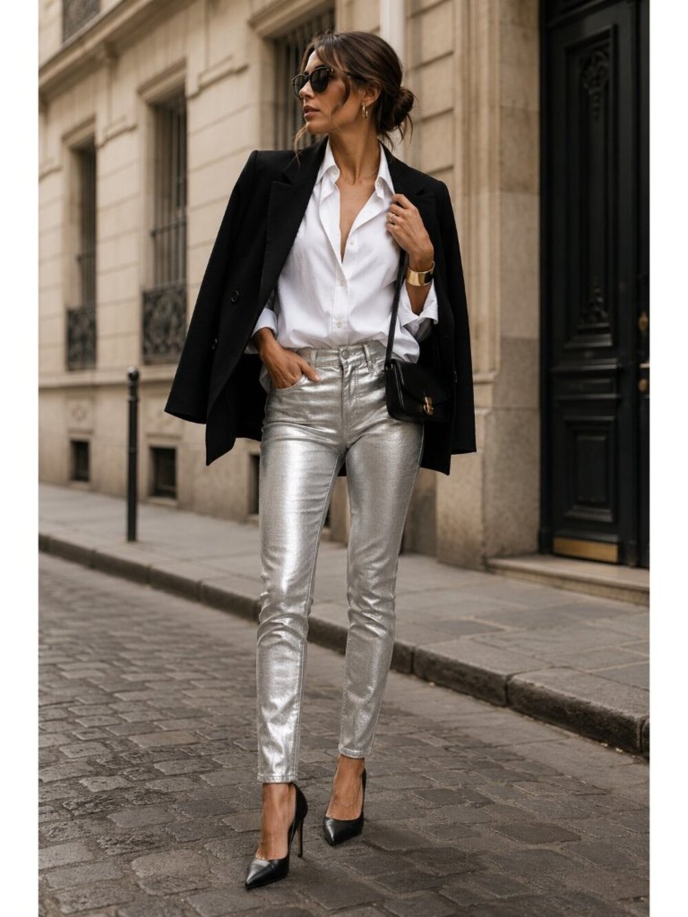 Designer Luxury Denim Isabel Marant Étoile Metallic Coated Skinny Jeans 38 (6)